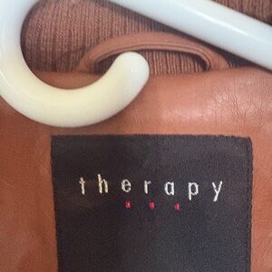 Therapy Tan Leather Outerwear